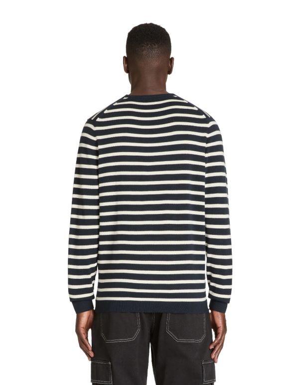 Pull col rond 100% coton - marine