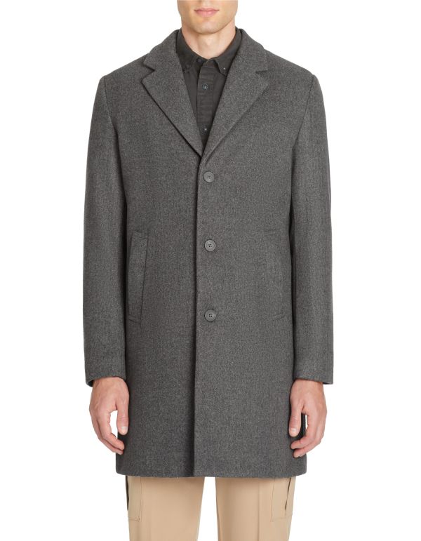 Manteau long non doublé - gris chiné