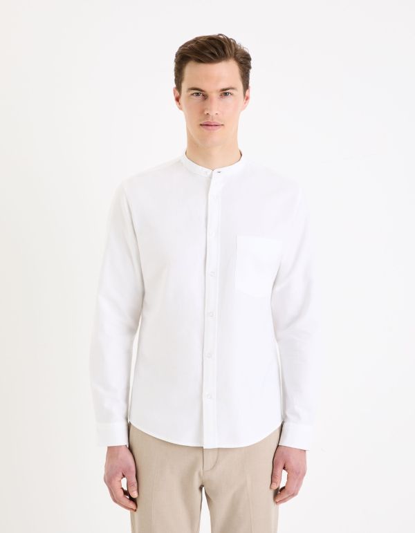 Chemise regular en coton - blanc