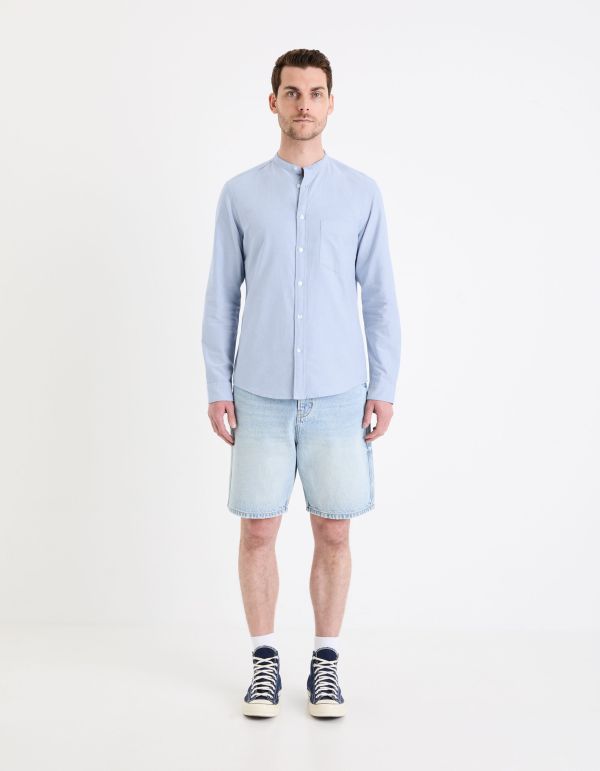 Chemise regular en coton - bleu clair