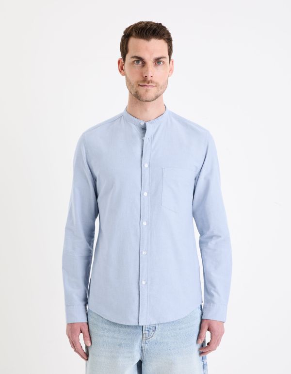 Chemise regular en coton - bleu clair