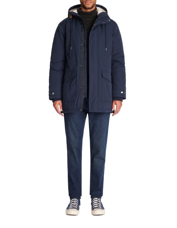 Parka grand froid à capuche - marine