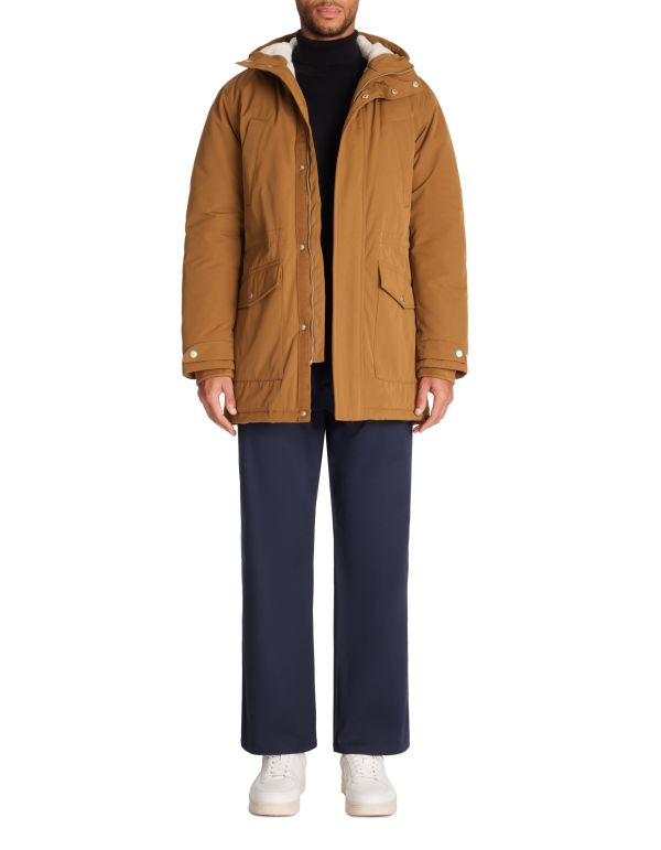 Parka grand froid à capuche - camel