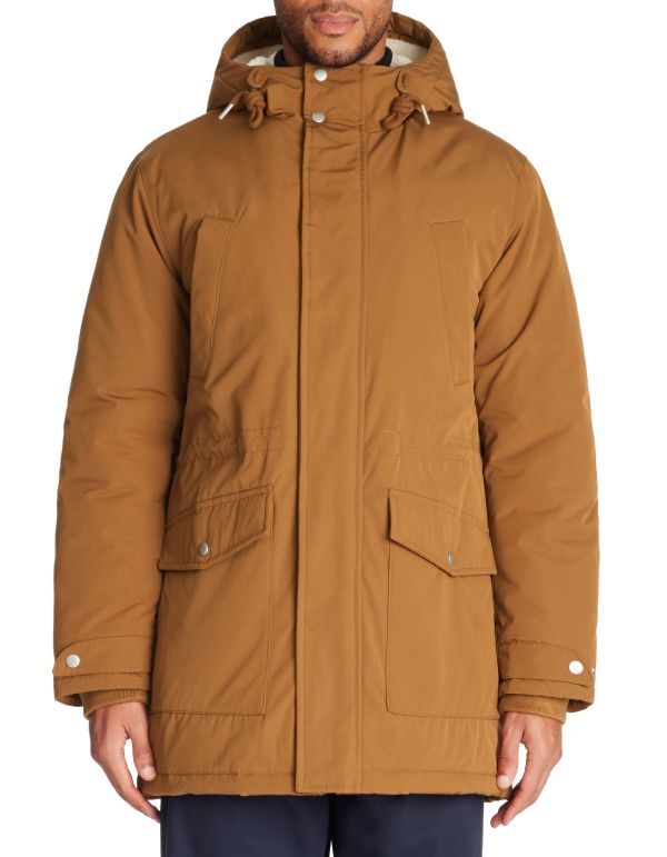 Parka grand froid à capuche - camel