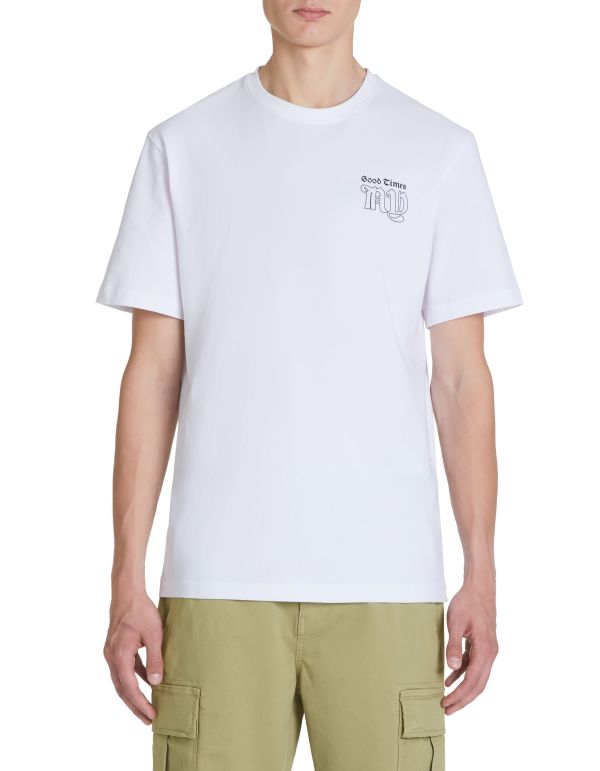 T-shirt col rond en coton - blanc