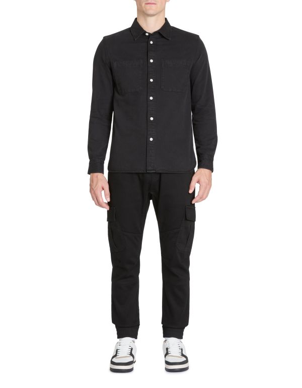 Chemise regular casual en coton - noir