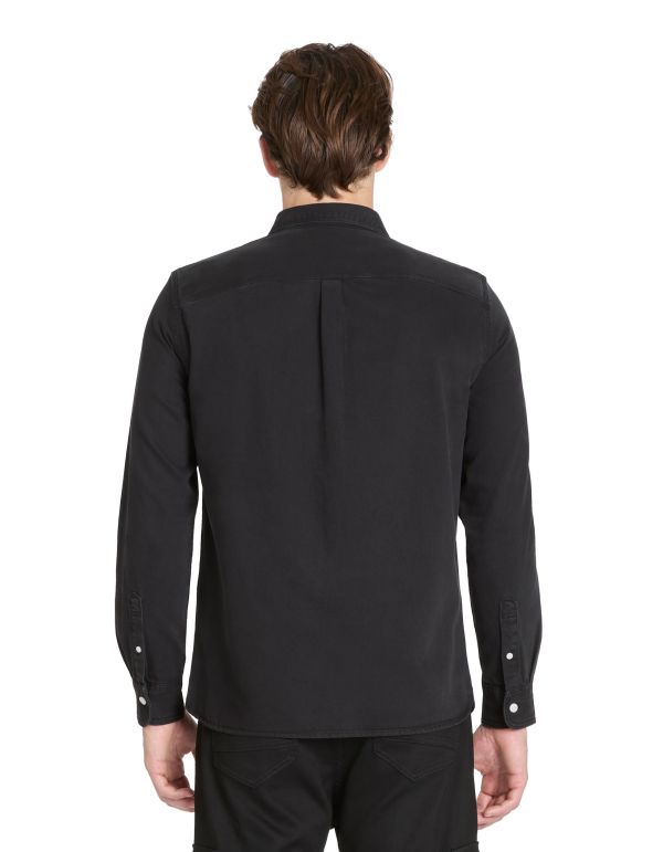 Chemise regular casual en coton - noir