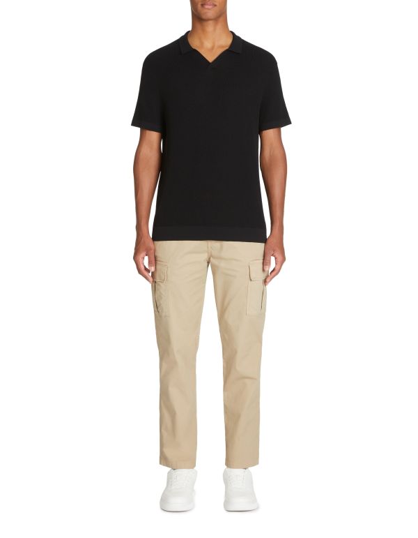 Polo regular en maille milano - noir