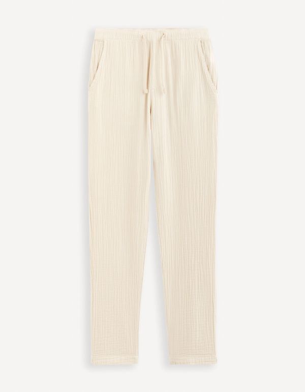 Pantalon gaze de coton - beige