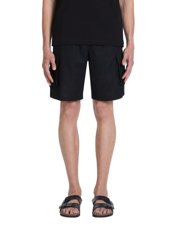 Bermuda en lin et coton - noir