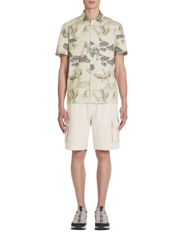 Bermuda en lin et coton - écru