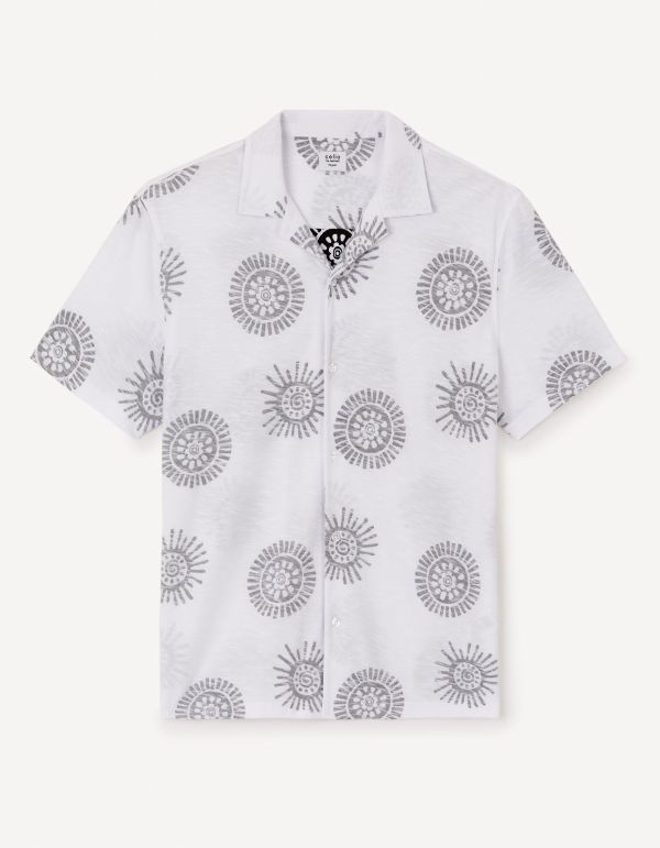 Chemisette regular motifs soleil - blanc