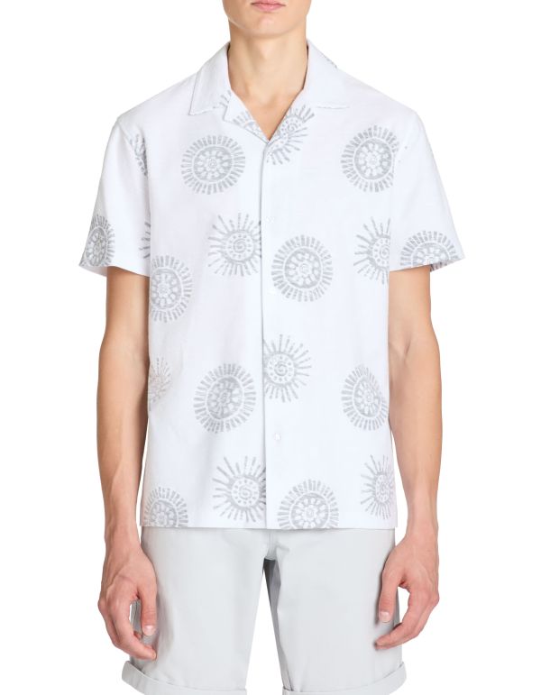 Chemisette regular motifs soleil - blanc