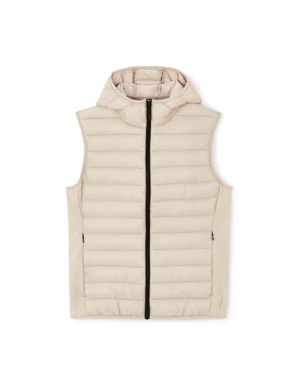 Doudoune sans manche à capuche - beige