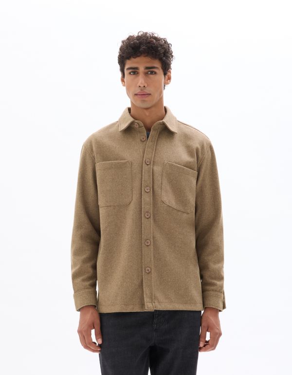 Surchemise chaude uni- marron