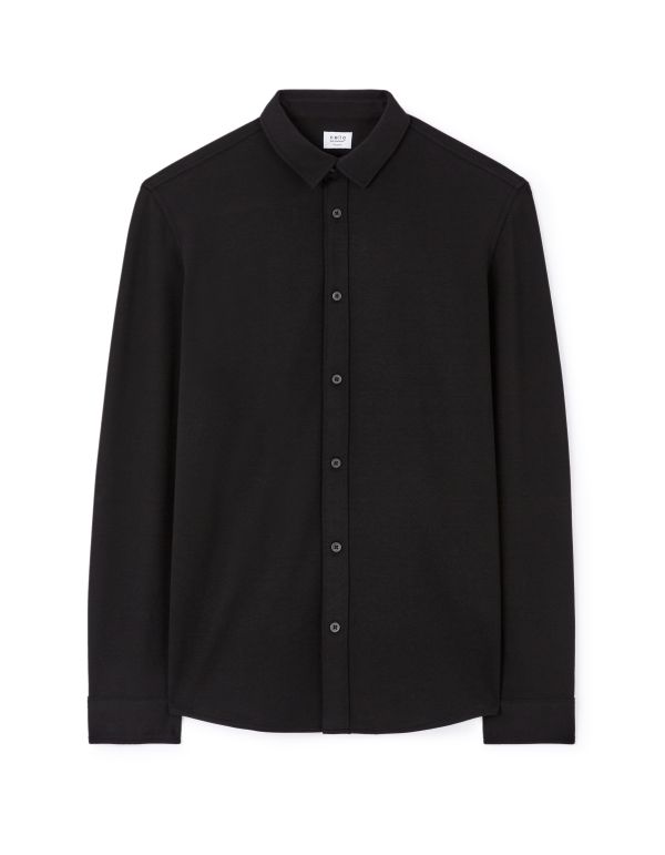 Chemise regular casual coton mélangé - noir