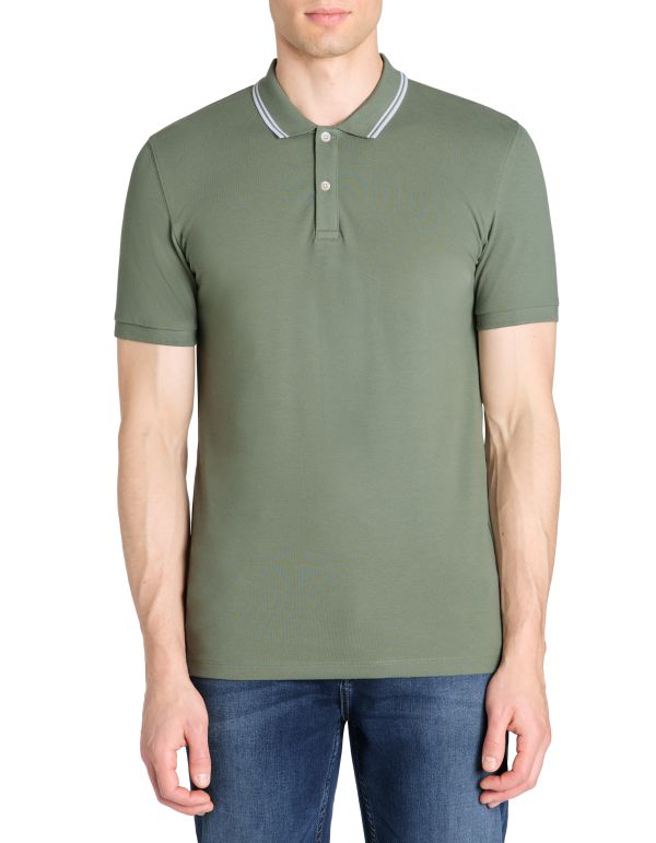 Polo slim coton stretch - vert