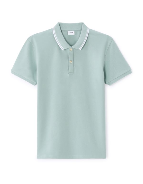 Polo slim coton stretch - turquoise