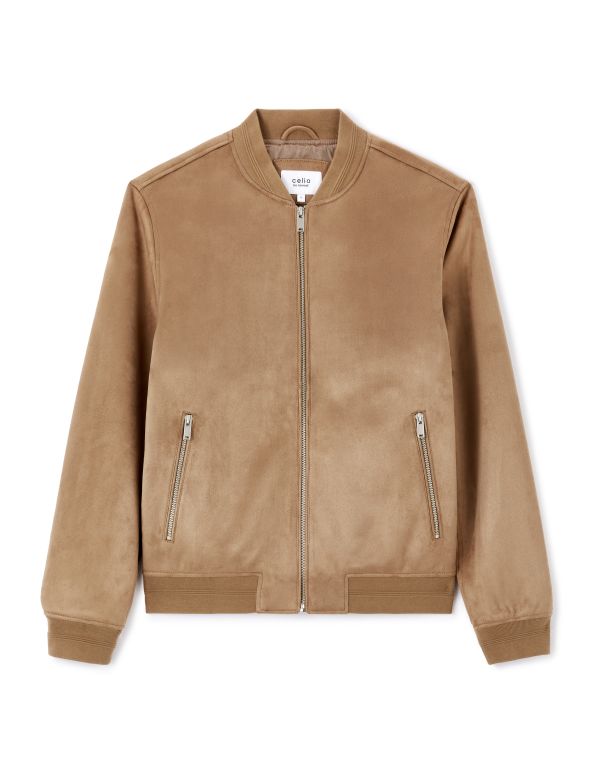Veste col bomber - taupe