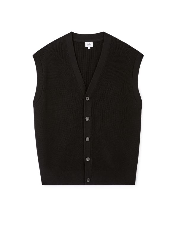Cardigan 100% coton - noir