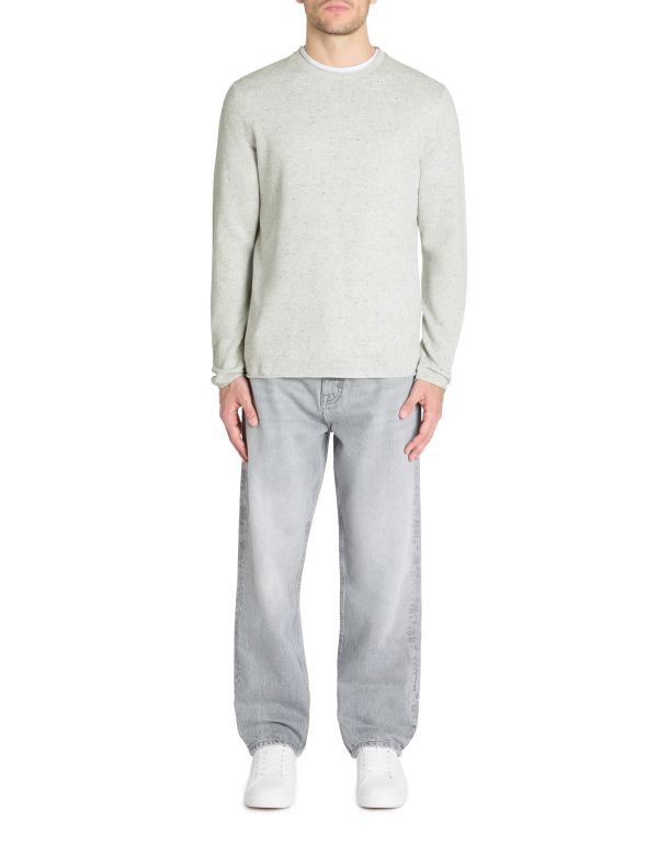 Pull col rond 100% coton - ecru