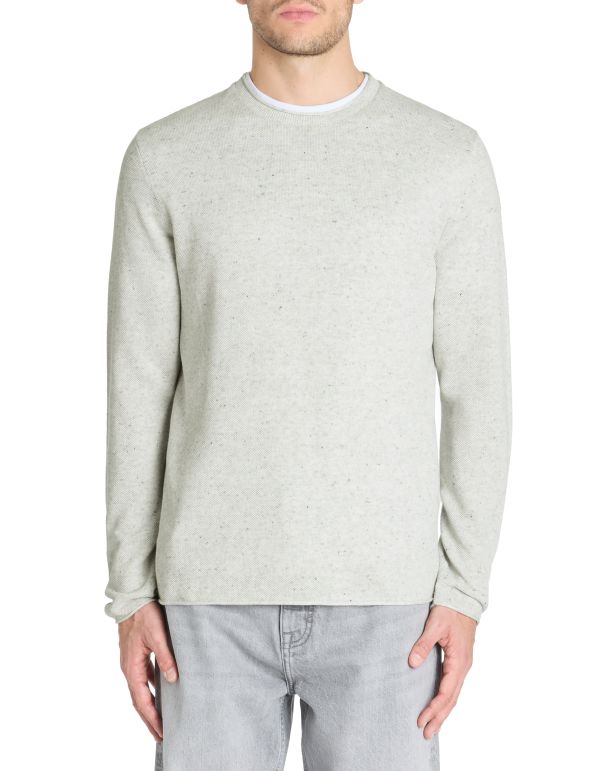 Pull col rond 100% coton - ecru