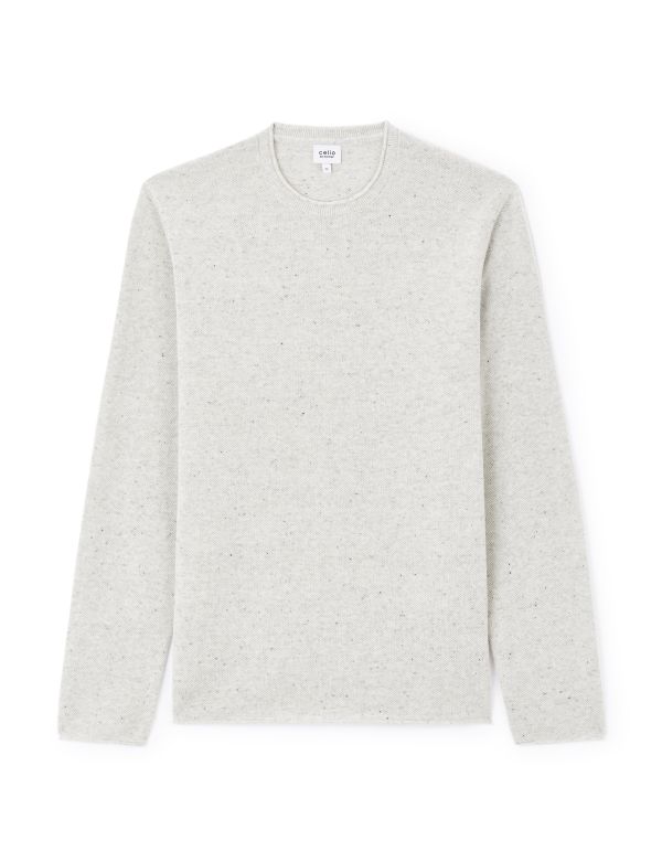 Pull col rond 100% coton - ecru
