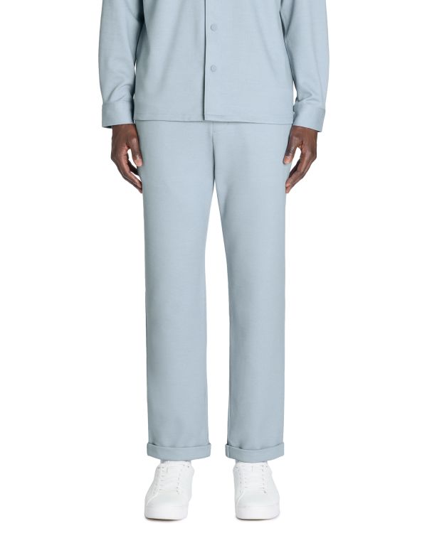Pantalon slim 100% coton stretch - bleu clair