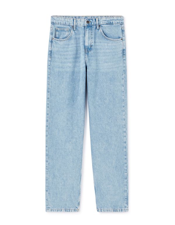 Jean baggy 100% coton c75 - bleu clair