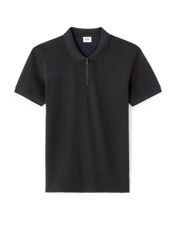 Polo slim coton mélangé - anthracite
