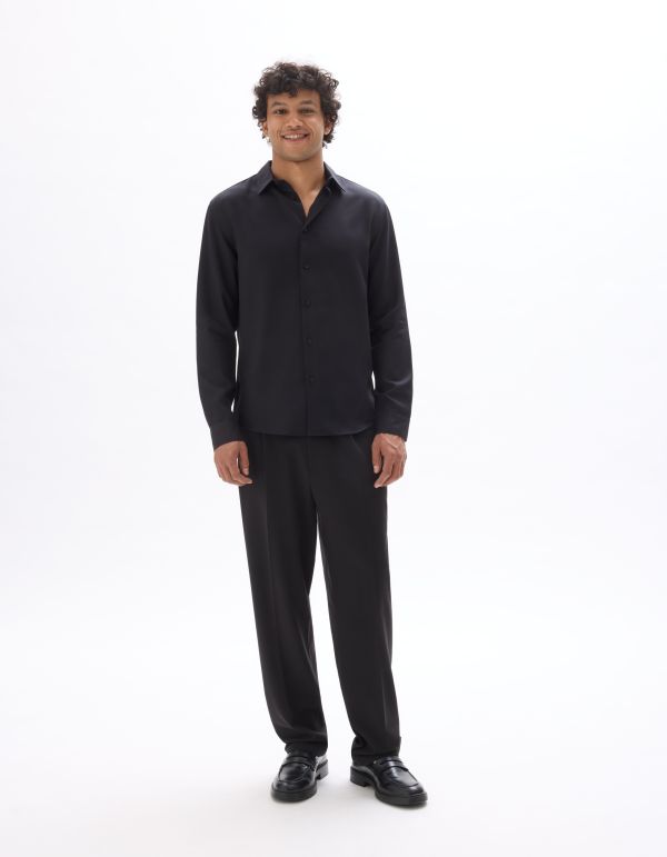 Chemise regular  100% TENCEL™ Lyocell - noir