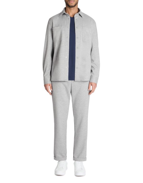 Chemise overshirt texturée stretch - gris