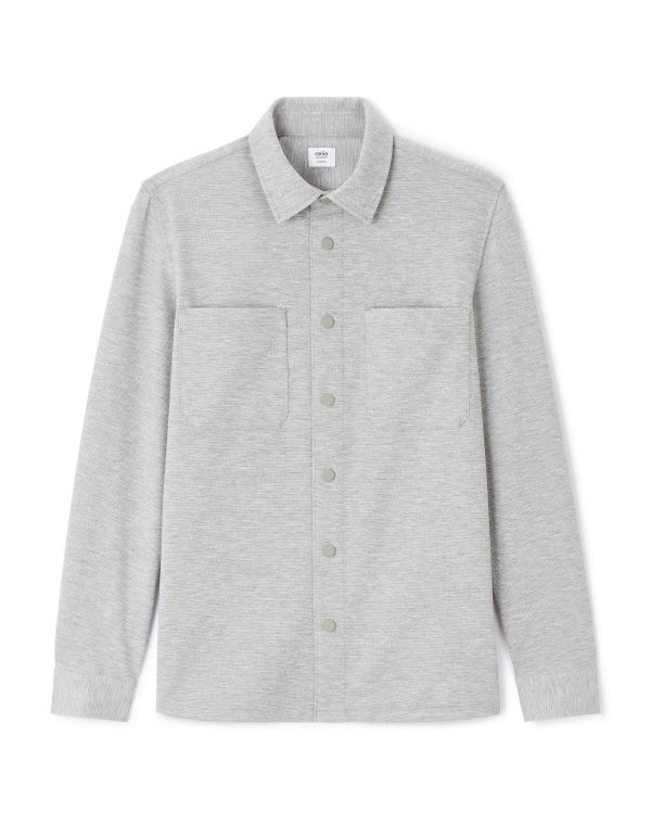 Chemise overshirt texturée stretch - gris