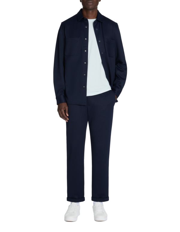 Chemise overshirt texturée 100% coton - marine