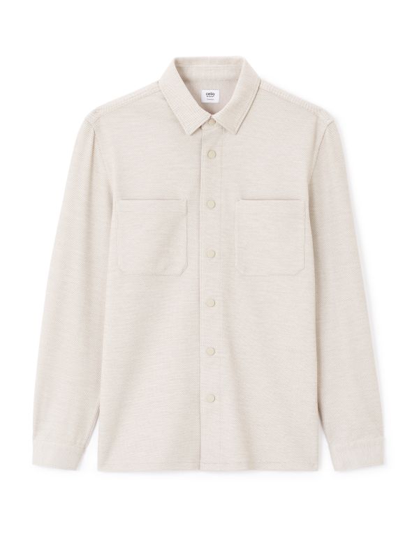 Chemise overshirt texturée - beige