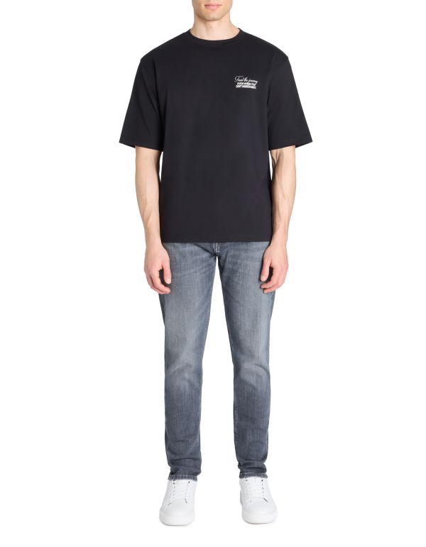T-shirt oversize col rond 100% coton - noir