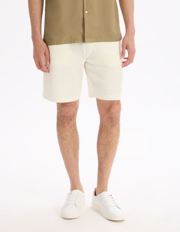 Bermuda coton mélangé - beige