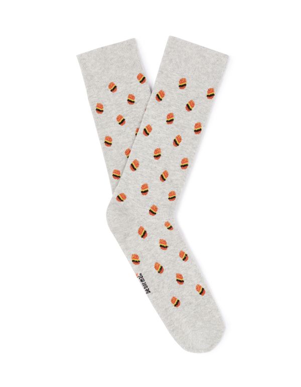 Chaussettes hautes sport en en coton stretch - gris chiné