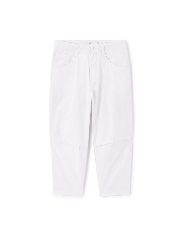 Pantacourt 100% coton - blanc