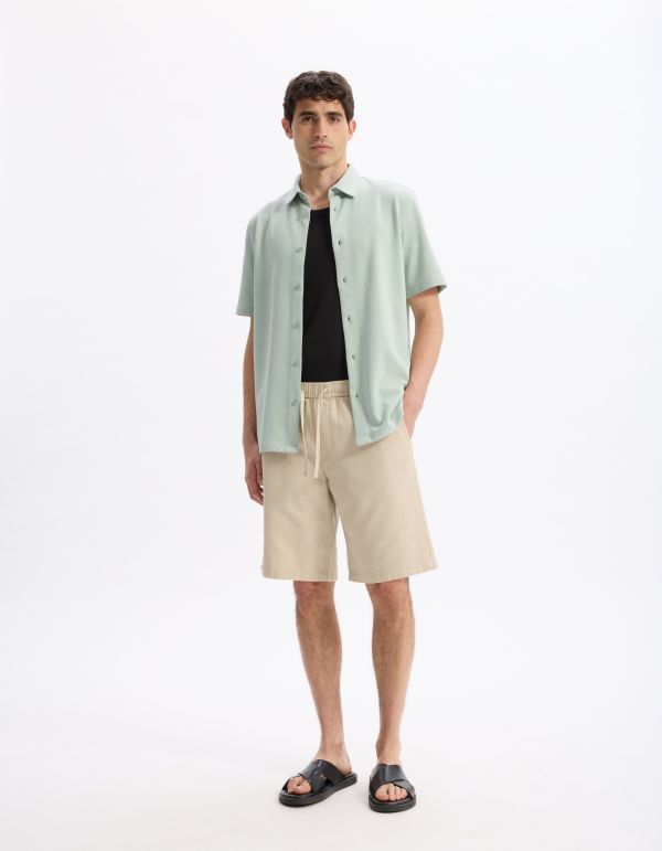 Bermuda 100% coton armuré - beige