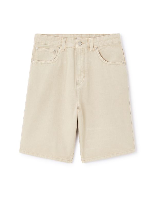 Bermuda baggy en jean - beige