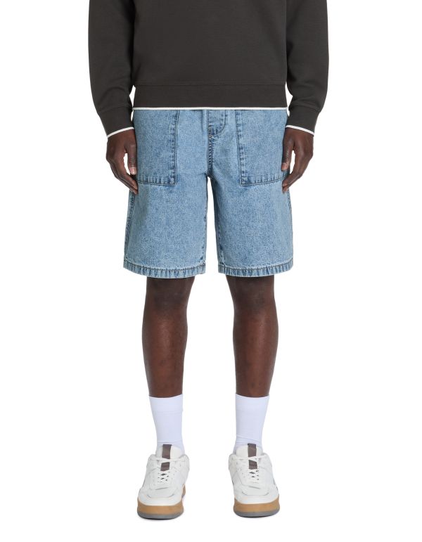 Bermuda straight en jean - bleu clair
