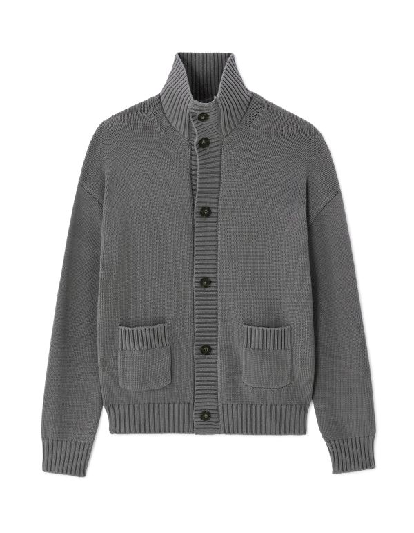 Cardigan en coton mélangé - Gris