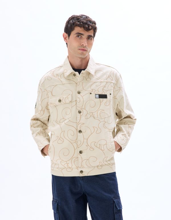 One Piece - Veste denim oversize beige