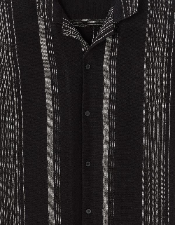 Chemisette regular imprimé à rayures - noir