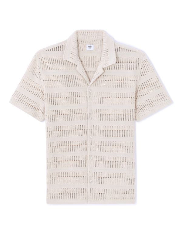 Chemisette regular à crochet - beige