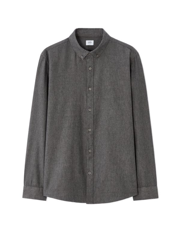 Chemise regular en flanelle  - gris
