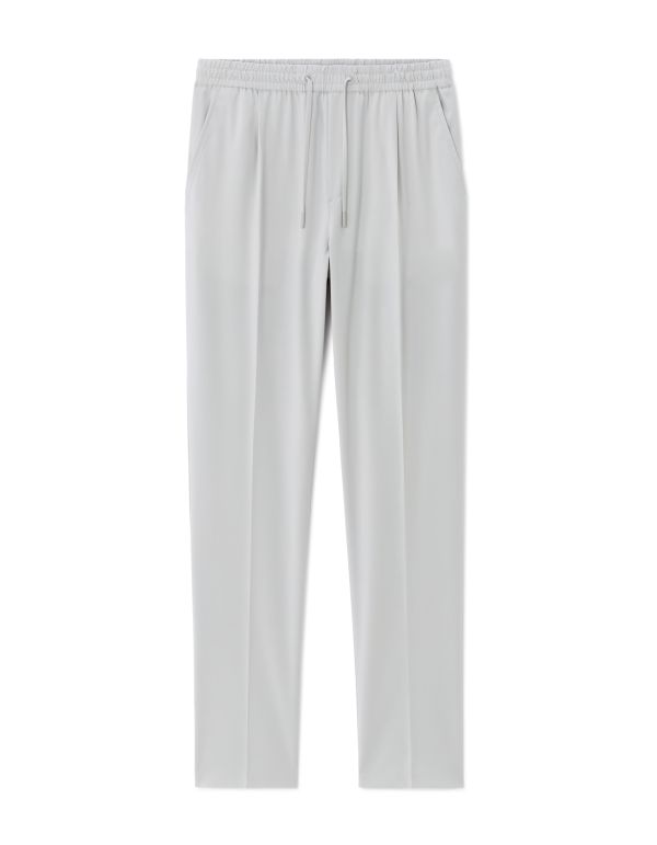 Pantalon 24H straight stretch en toile - gris clair