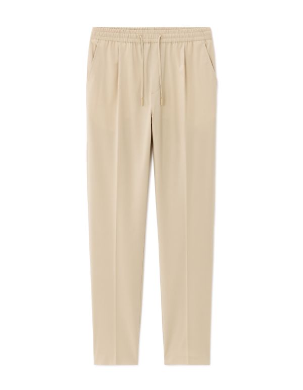Pantalon 24H straight stretch en toile - beige