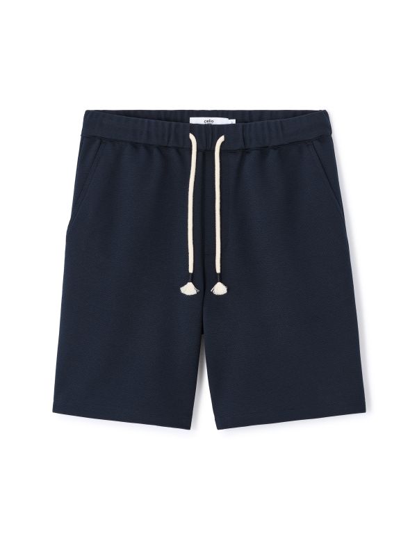 Bermuda piqué stretch - marine